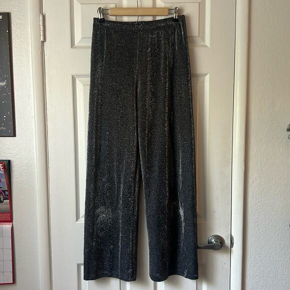 Maria Gabrielle Vintage Black Silver Sparkle Pants size medium - Picture 1 of 5